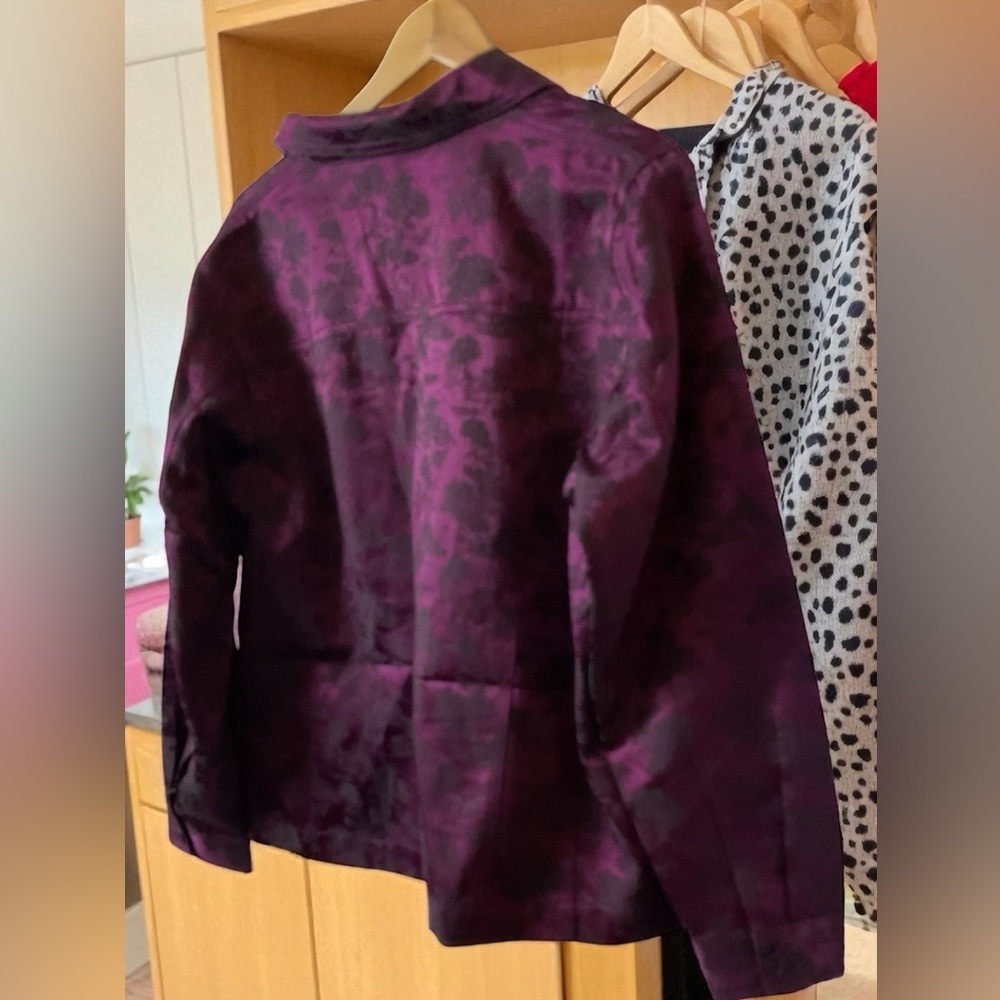 Susan Graver Deep Purple Jean Jacket - Picture 4 of 11